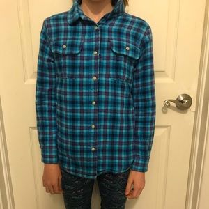 L.L. Bean girl’s flannel plaid shirt